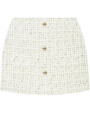 Anine Bing Minifalda Mateo De Tweed - Blanco