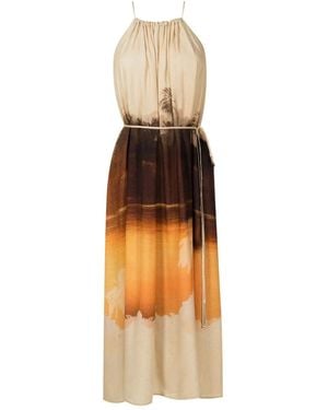 Lenny Niemeyer Graphic-Print Midi Dress - Orange