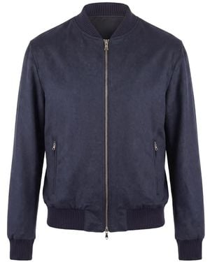 Arte' Zip-Fastening Bomber Jacket - Blue