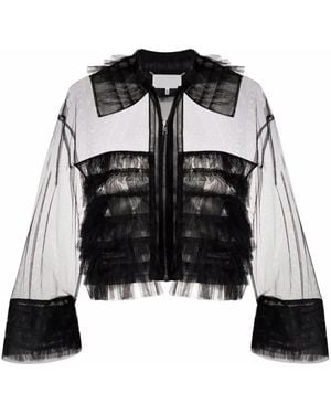 Maison Margiela Sheer Tulle Bomber Jacket - Black