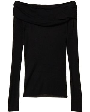 Twin Set Off-Shoulder Jumper - Black