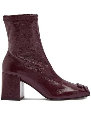 Courreges Logo-Plaque Ankle Boots - Purple