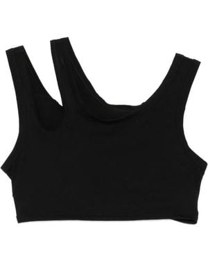 Yohji Yamamoto Cut-Out Cropped Top - Black