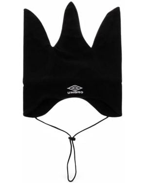 Umbro X Slam Jam Logo-Embroidered Drawstring Beanie Hat - Black
