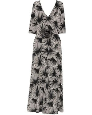 LE_RJTANGE® Patterned Floral-Appliqué Jumpsuit - White
