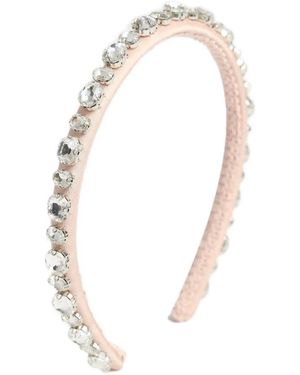 Erdem Crystal-Embellished Satin Headband - White