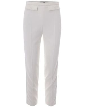 Elisabetta Franchi Button-Flap Tailored Trousers - Grey