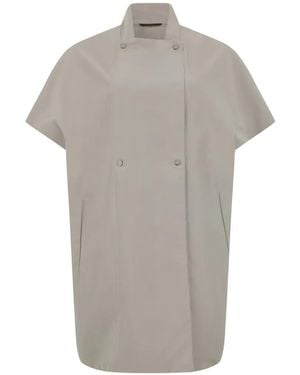 Moorer Short-Sleeves Overcoat - Grey