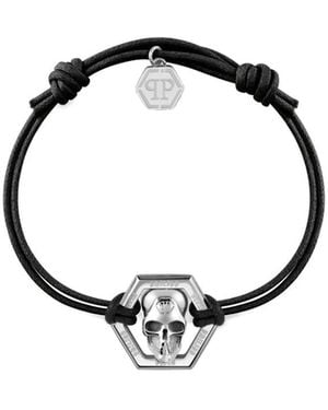 Philipp Plein Linked Skull-Motif Bracelet - Metallic