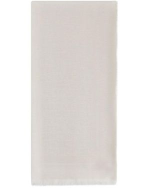 Elisabetta Franchi Monogram Fringed Scarf - White