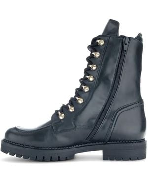 Gabor Botas Militares De Piel Con Cordones - Azul