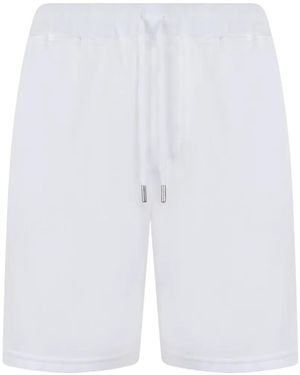 Fedeli Drawstring Cotton Shorts - White