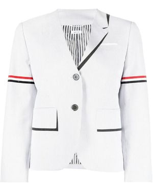 Thom Browne トロンプルイユ ストライプ ジャケット - ホワイト