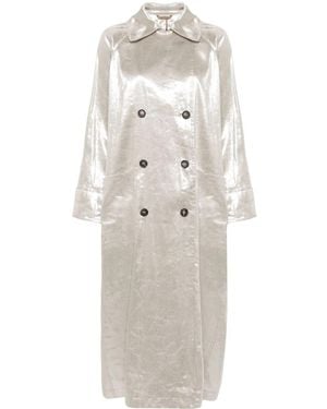 Brunello Cucinelli Metallic-Finish Trench Coat - Grey