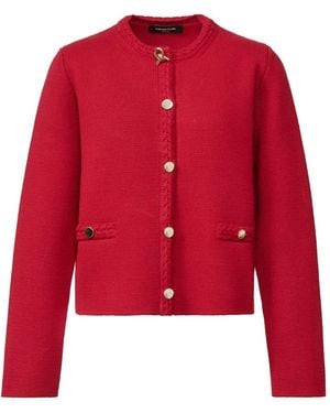 Fabiana Filippi Braided-Trim Button-Up Jacket - Red