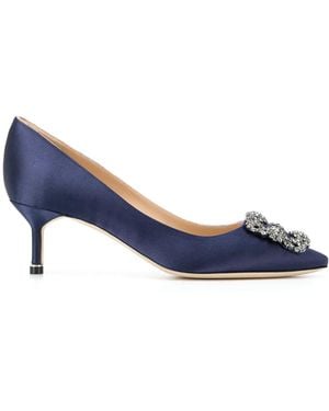 Manolo Blahnik 50Mm Hangisi Court Shoes - Blue
