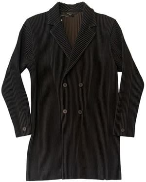Homme Plissé Issey Miyake Kersey Pleats Double-Breasted Pleated Jacket - Black
