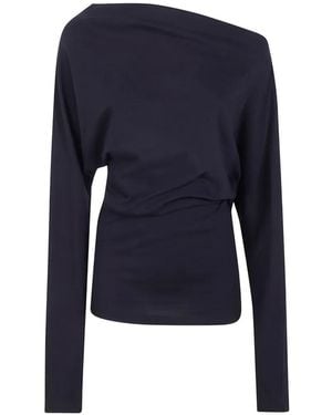 Ann Demeulemeester "Roos Bias" Cut Drop Shoulder Top - Blue