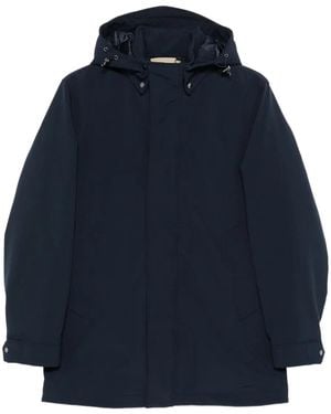 Woolrich Cappotto Con Cappuccio - Blu