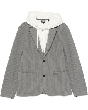Mackage Pinstripe-Pattern Hooded Blazer - Gray