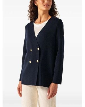 Saint James Double-Breasted Cardigan - Blue