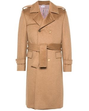 Thom Browne Double-Breasted Coat - Natural