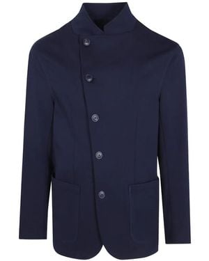 Emporio Armani Asymmetric-Fastening Blazer - Blue