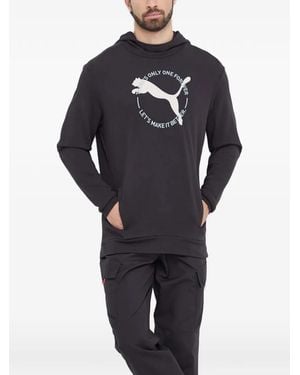 PUMA Logo-Print Hoodie - Blue