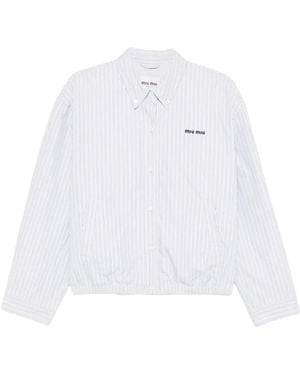 Miu Miu Cotton Blouson Jacket - White