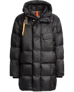 Parajumpers Parka Midi Imbottito Con Cappuccio - Nero