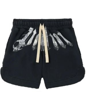 Palm Angels Big Waist Logo Track Shorts - Blue