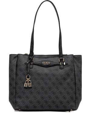 Guess Sac Cabas À Logo Monogrammé - Noir