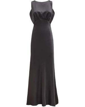 Loretta Caponi Scilla Lace-Back Silk Maxi Dress - White