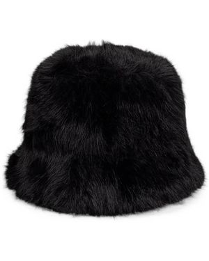 ARMANI EXCHANGE Faux-Fur Bucket Hat - Black