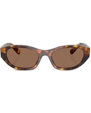Miu Miu Tortoiseshell-Effect Cat-Eye Sunglasses - Brown