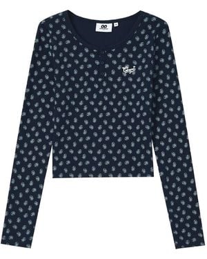 Chocoolate All-Over-Print Long-Sleeve T-Shirt - Blue