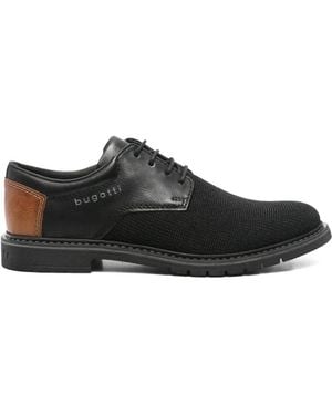 Bugatti Panelled Lace-Up Derby Shoes - Black