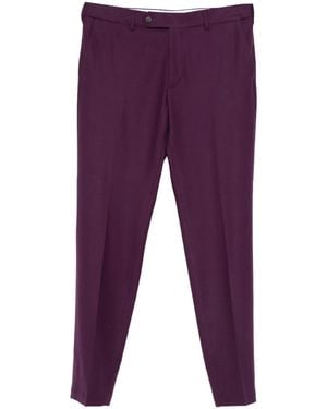 Cellar Door Tapered-Leg Buttoned Wool Pants - Purple