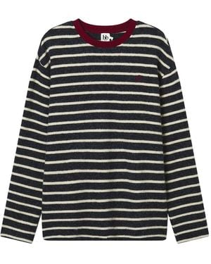 B+ AB Striped-Pattern Top - Black