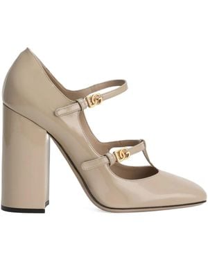Dolce & Gabbana Dgバックル レザーパンプス - ナチュラル