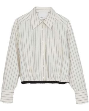 3.1 Phillip Lim Striped Cropped Shirt - White