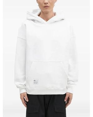 Alpha Industries Logo Hooded Hoodie - White
