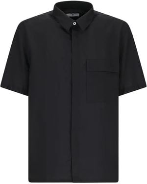 PT Torino Camicia A Maniche Corte Con Tasca - Nero