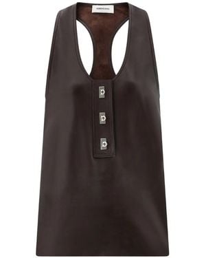 Ferragamo Nappa Racer Back Vest - Black
