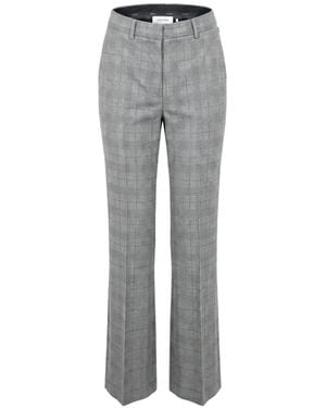 Sportmax Check-Pattern Wool Pants - Grey