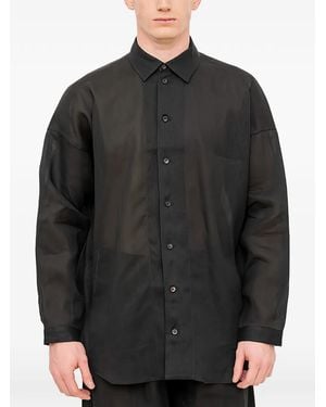 Jan Jan Van Essche Sheer Long-Sleeve Shirt - Black