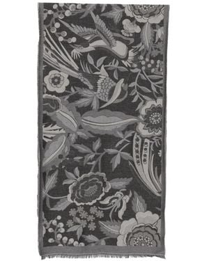 Missoni Floral-Jacquard Fringed Scarf - Grey