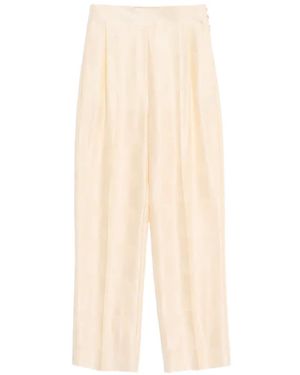 Valentino Garavani Plus De Pois Striped Polka Dot Jacquard Trousers - White