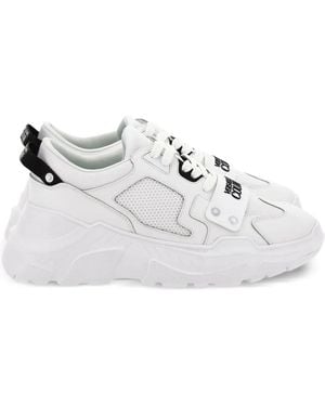Versace Jeans Couture Mesh-Panelled Trainers - White