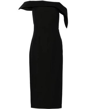 Roland Mouret Off-Shoulder Crepe Midi Dress - Black